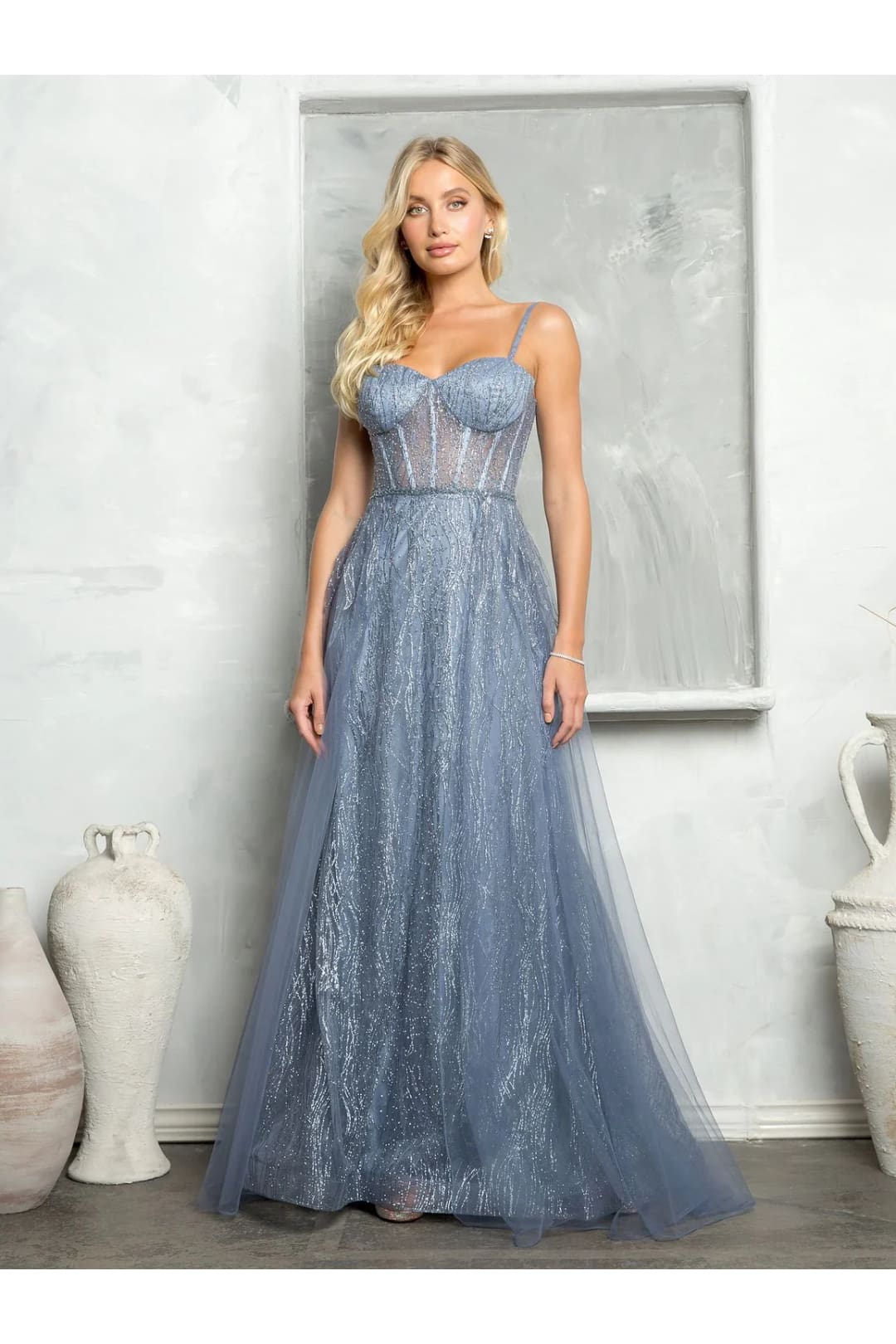 Eva USA 5252 Long Glitter Formal Prom Dress - Prom Dresses
