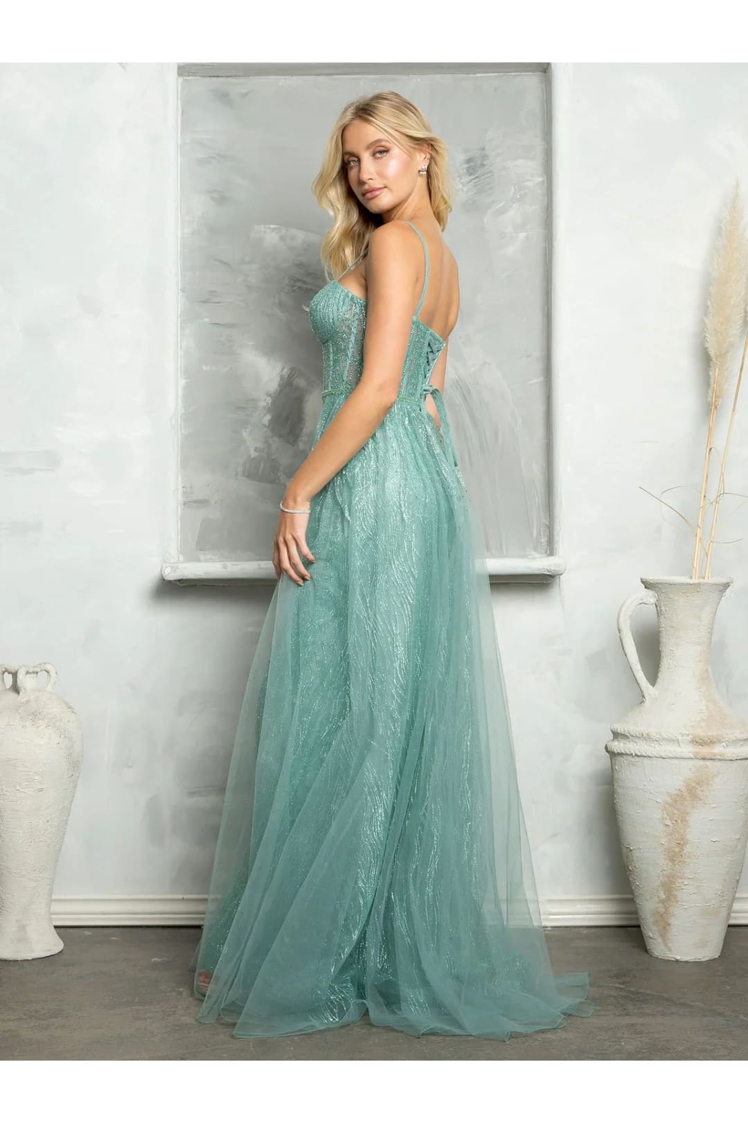 Eva USA 5252 Long Glitter Formal Prom Dress - Prom Dresses