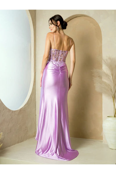 Eva USA 5256 Long Fitted Beaded Formal Prom Dress - Prom Dresses