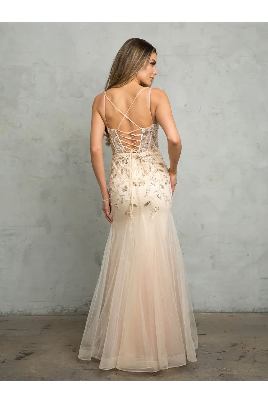 Eva USA 5257 Long Fitted Beaded Sequin Formal Prom Dress - Prom Dresses