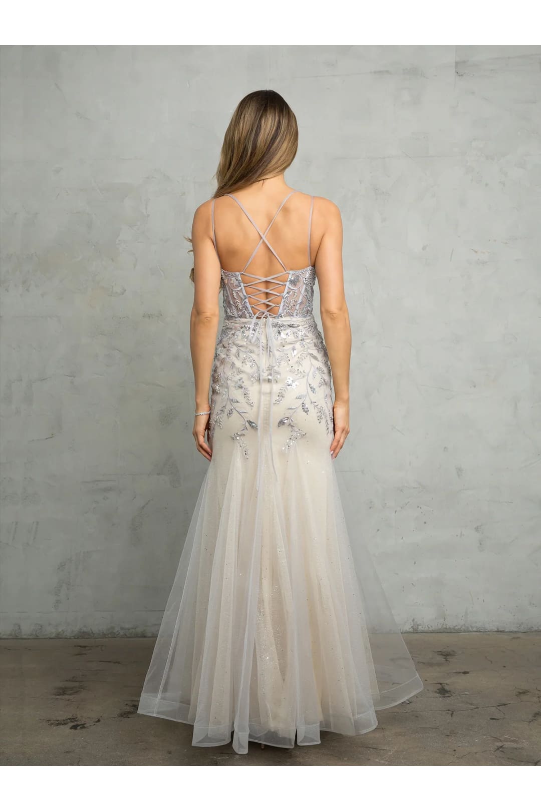 Eva USA 5257 Long Fitted Beaded Sequin Formal Prom Dress - Prom Dresses