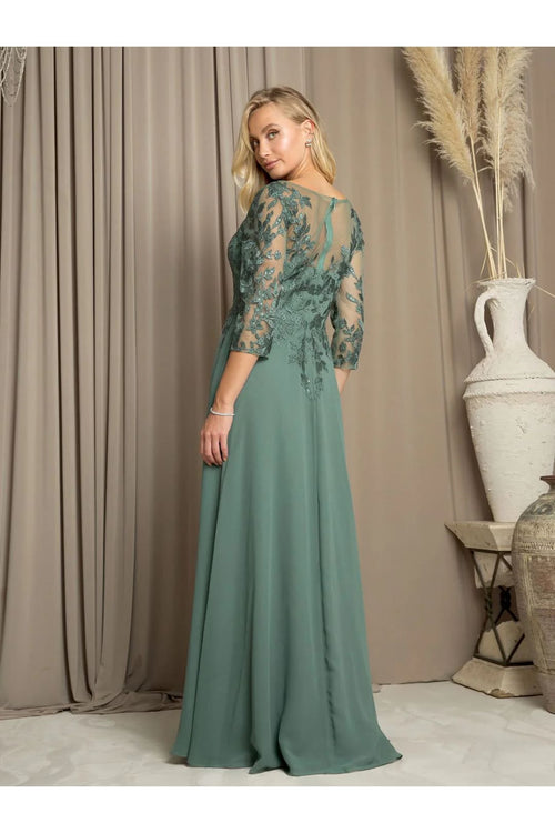 Eva USA 5258 Long A Line Mother of the Bride Formal Dress - Mother of the Bride Dresses