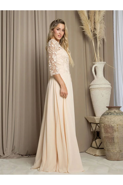 Eva USA 5258 Long A Line Mother of the Bride Formal Dress - Mother of the Bride Dresses