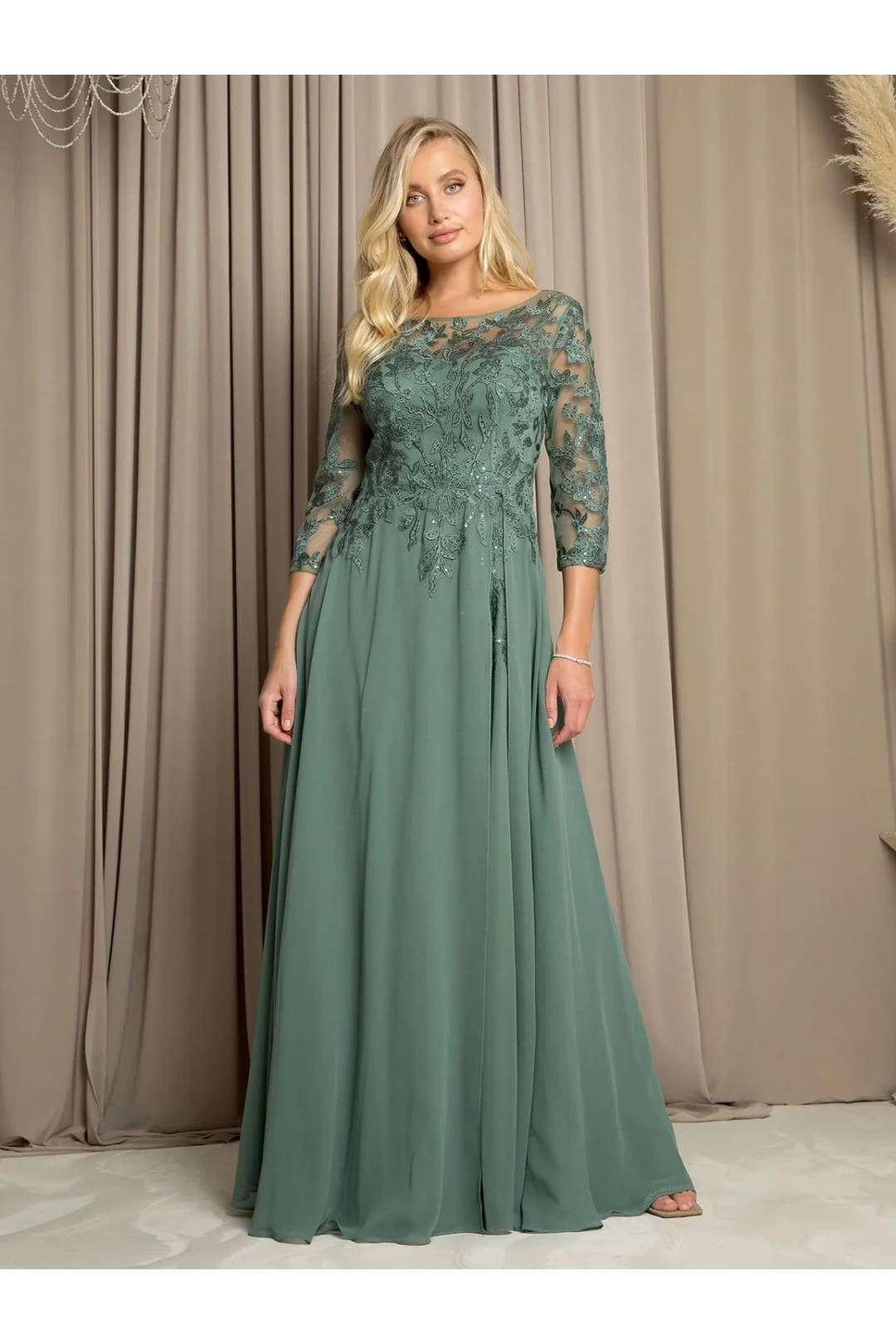 Eva USA 5258 Long A Line Mother of the Bride Formal Dress - Mother of the Bride Dresses