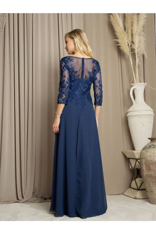 Eva USA 5258 Long A Line Mother of the Bride Formal Dress - Mother of the Bride Dresses