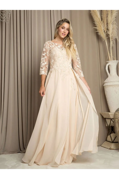 Eva USA 5258 Long A Line Mother of the Bride Formal Dress - Mother of the Bride Dresses