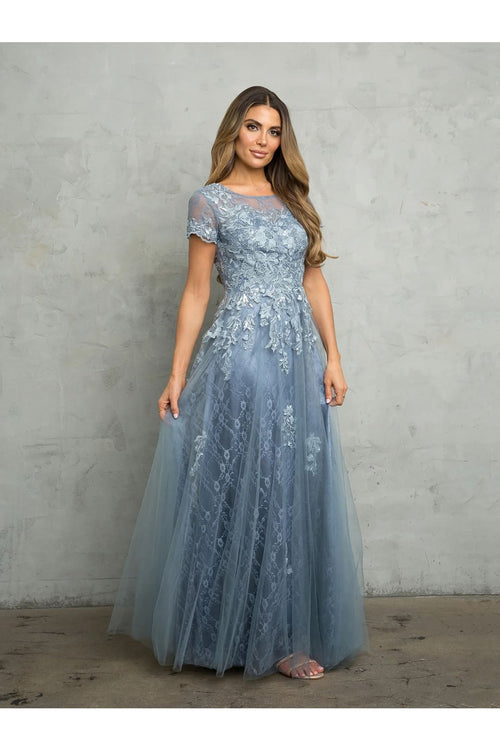 Eva USA 5261 Long Formal Mother of the Bride A Line Dress - Mother of the Bride Dresses