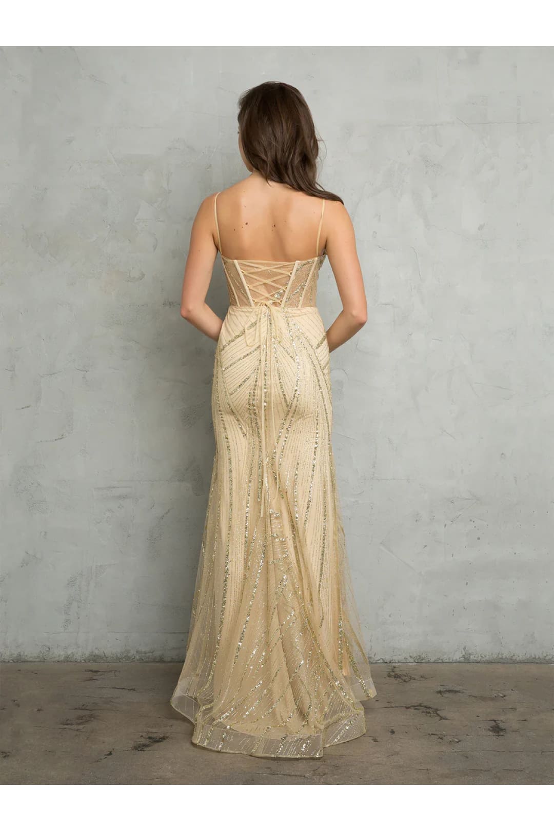 Eva USA 5263 Glitter Long Evening Formal Prom Dress - Prom Dresses