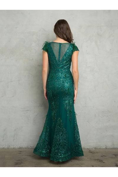 Eva USA 5264 Fitted Long Formal Glitter Evening Dress - Mother of the Bride Dresses