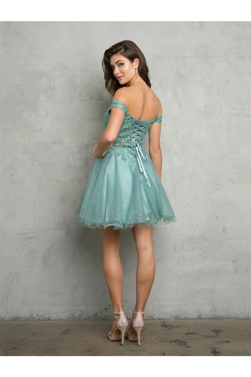 Eva USA 5265 Homecoming Short Glitter Cocktail Dress - Cocktail Dresses