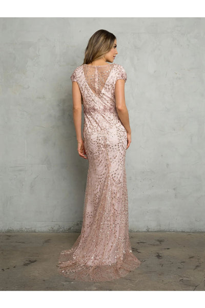 Eva USA 5266 Long Formal Glitter Applique Evening Dress - Mother of the Bride Dresses