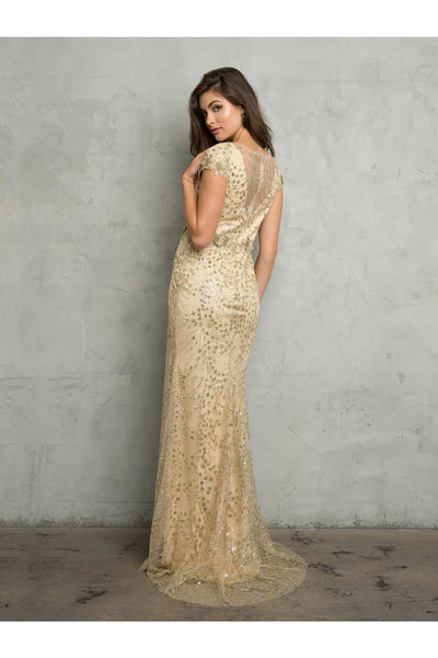Eva USA 5266 Long Formal Glitter Applique Evening Dress - Mother of the Bride Dresses