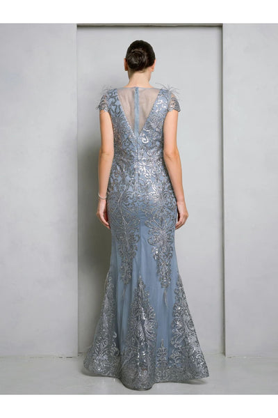 Eva USA 5266 Long Formal Glitter Applique Evening Dress - Mother of the Bride Dresses