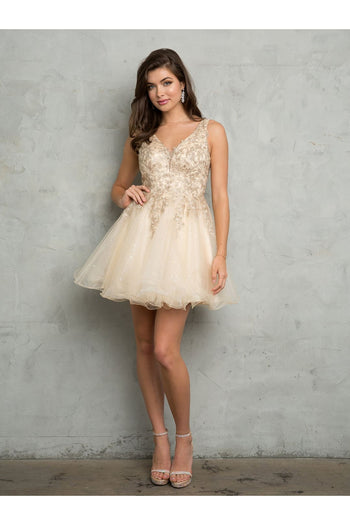 Cocktail Dresses Short A Line Ball Gown Cocktail Dress Champagne