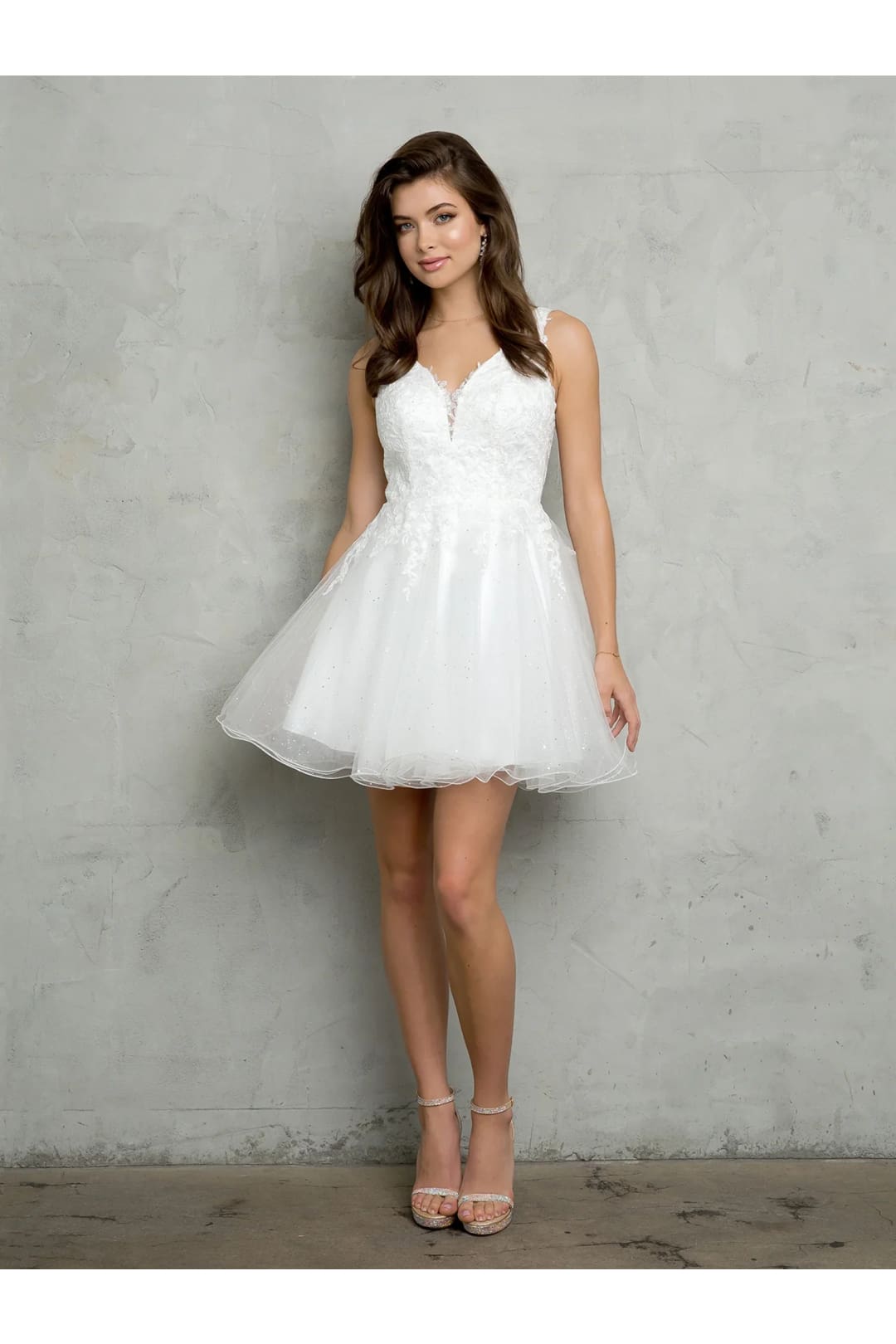 Eva USA 5267 Homecoming Short A Line Cocktail Prom Dress - White / XS - Cocktail Dresses