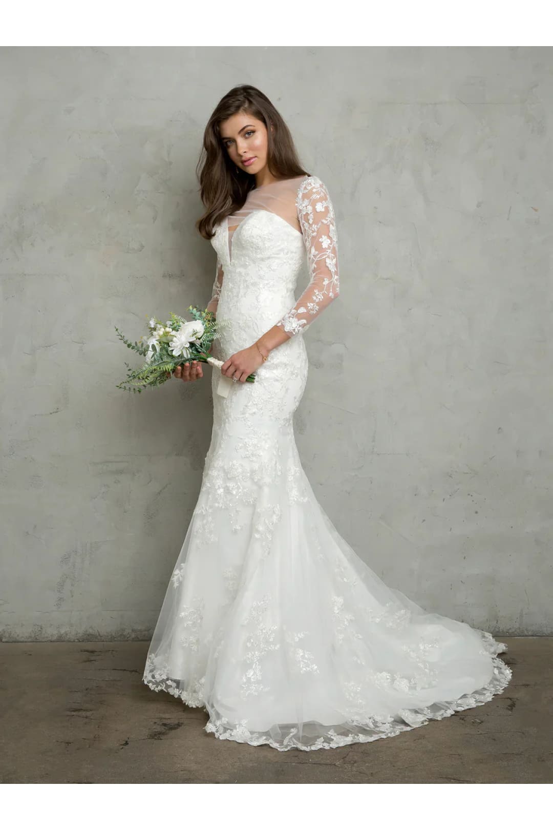 Eva USA 5268 Two Piece Long BridalGown Wedding Dress - Off White / S - Wedding Dresses