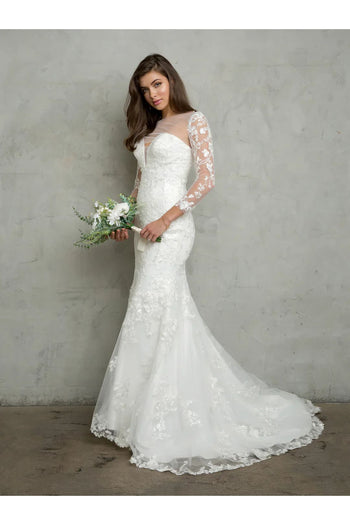 Eva USA 5268 Two Piece Long BridalGown Wedding Dress - Off White / S - Wedding Dresses