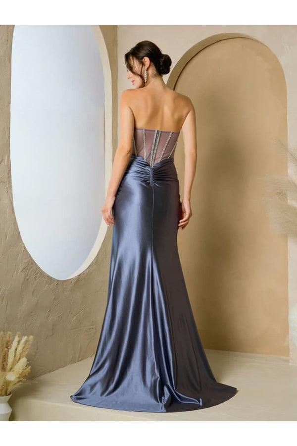 Eva USA 5280 Corset Long Fitted Formal Prom Dress - Prom Dresses