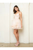 Eva USA 5281 Prom Short A Line Homecoming Glitter Cocktail Dress - Champagne / XS - Cocktail Dresses