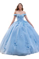 Evening Ball Gown 2025 Sweetheart Floral Lace Applique Dress - LT BLUE / XS - Dress