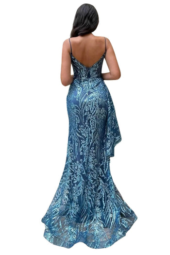 Evening Dress 2025 Glitter High Slit Elegant Party Gown - Prom