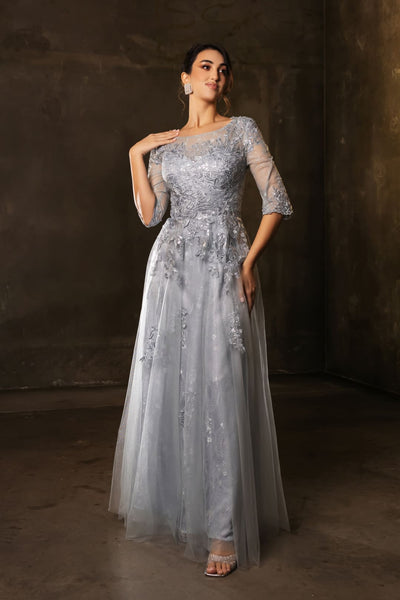 Evening Dress 3/4 Sleeves By May Queen MQ2143