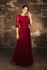 Formal Dress 3/4 Sleeves A-Line Evening Gown By May Queen MQ2143 - Dress