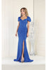 Pleated Fitted Mermaid Dress - ROYAL BLUE / 4 - Dress
