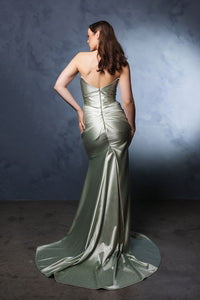 Evening Dress Straight Across Mermaid Gown By May Queen MQ2156 - Dress