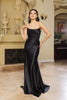 Evening Dress Straight Across Mermaid Gown By May Queen MQ2156 - BLACK / 4 - Dress