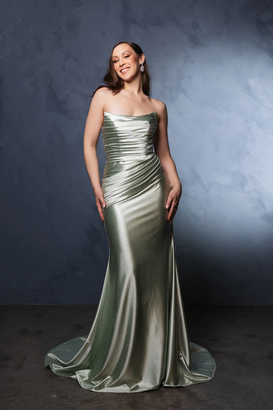 Evening Dress Straight Across Mermaid Gown By May Queen MQ2156 - SAGE / 4 - Dress