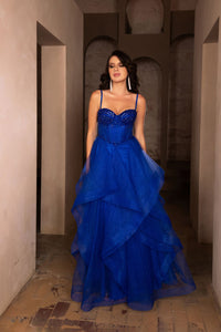 Evening Dress Sweetheart Layered Skirt Gala Gown By Royal Queen RQ8165 - ROYAL / 2 - Dress