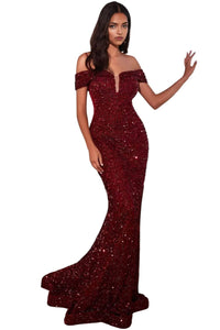 Evening Gown 2025 Sweetheart Sequin Elegant Dress - Burgundy / 2 - Prom