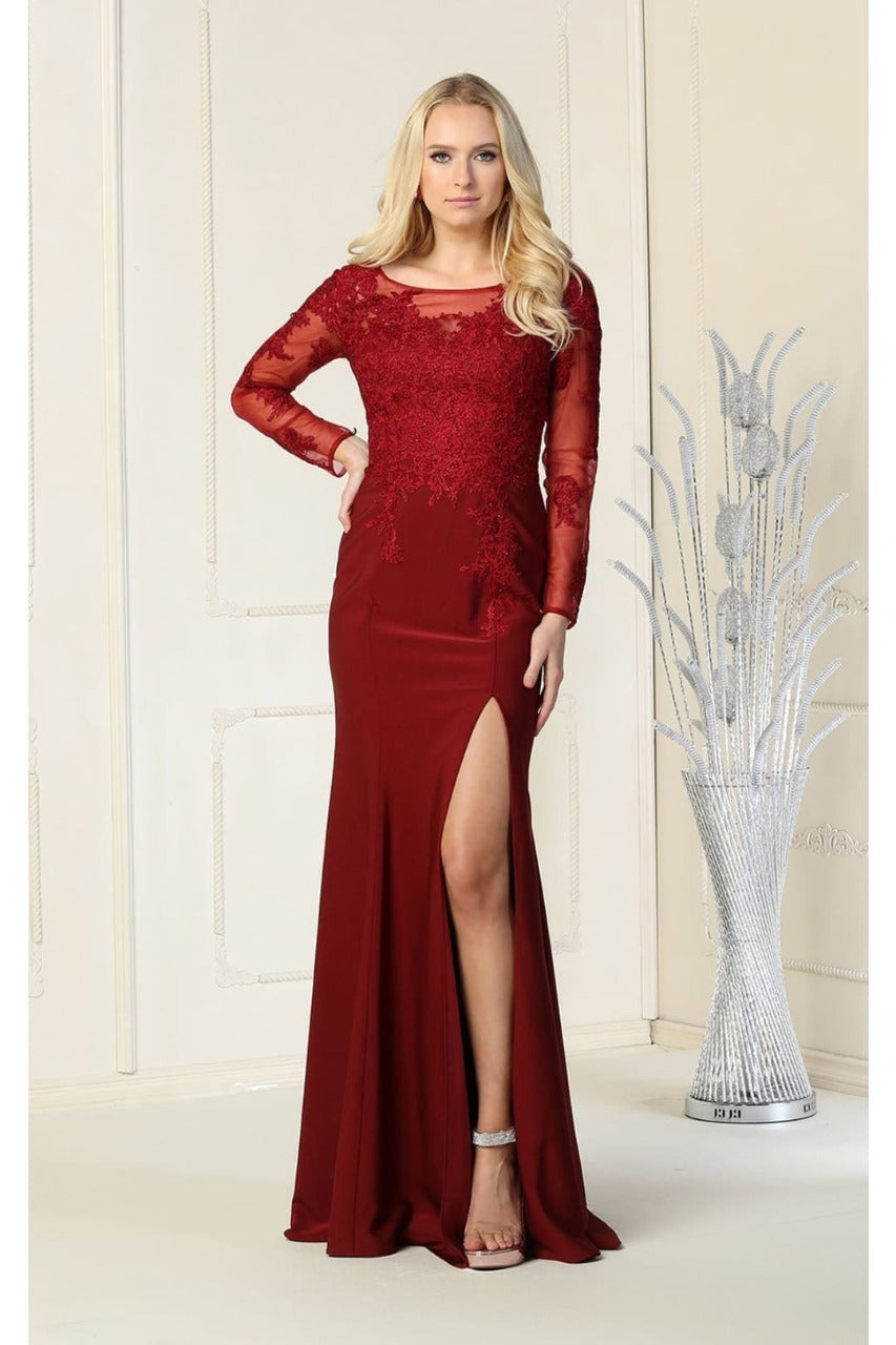 Special Occasion Dress - BURGUNDY / 4