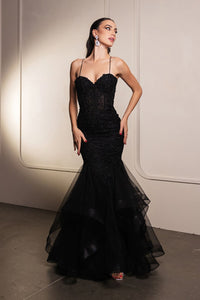 Evening Gown Sweetheart Mermaid Formal Dress By May Queen MQ2134 - BLACK / 2 - Dress