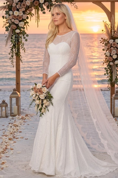 Eva USA 3415 Long Sleeve Bridal Gown Lace Wedding Dress