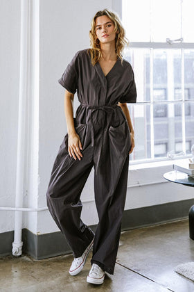 Flying Tomato 1033 Shade Rock Short Sleeve Jumpsuit