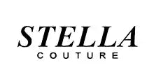 Simple black text logo displaying ’STELLA COUTURE’ in italic and regular fonts.