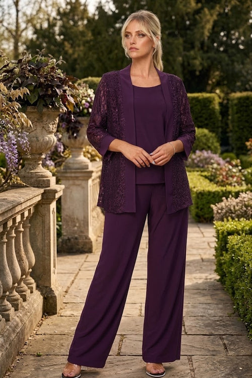 Eva USA 3455 Long Formal Mother of the Bride Jacket Pant Suit