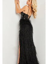 Feather Long Sequin Prom Dress: Jovani 37435