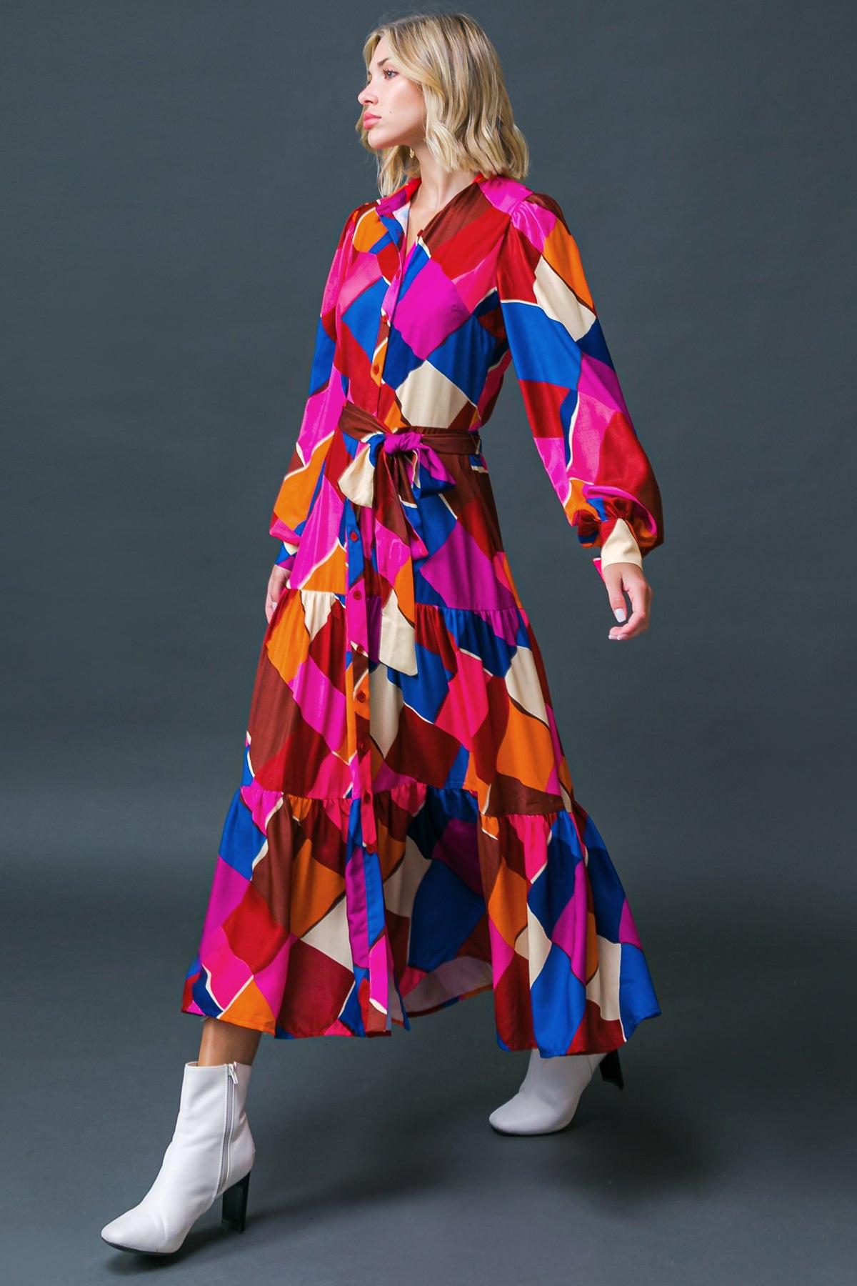 Flying Tomato FUCHSIA BLUE DRESSES