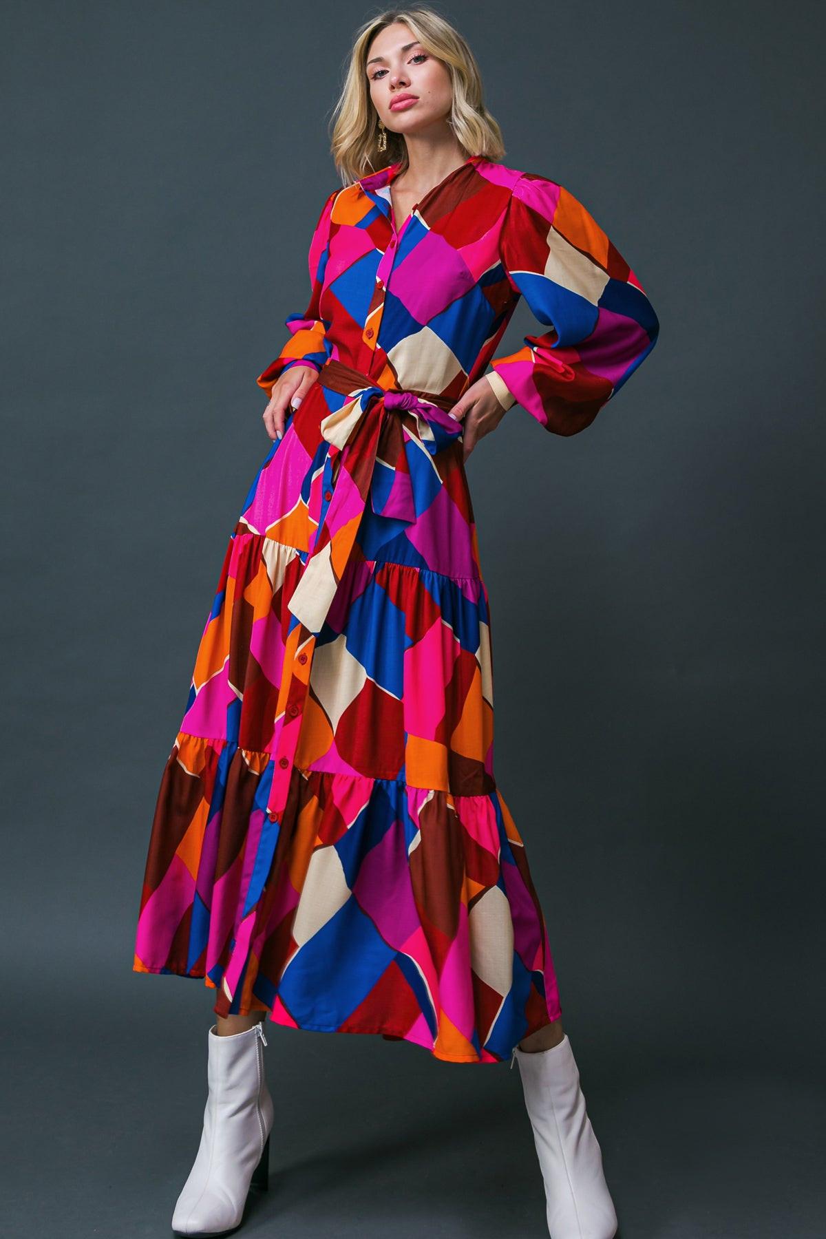 Flying Tomato FUCHSIA BLUE DRESSES
