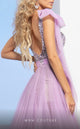 MNM Couture M0084 Lilac One-Shoulder Beaded Tulle Evening Gown