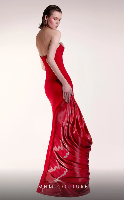 MNM Couture Gaby Charbachi G1407 Red Strapless Sweetheart Mermaid Gown