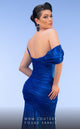 Fouad Sarkis Metallic Asymmetrical Gown: Elegance in Blue