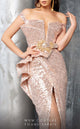 Fouad Sarkis 2650 Off-Shoulder Sequin Gown