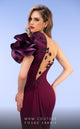 Fouad Sarkis 2736A One-Shoulder Ruffled Mermaid Gown