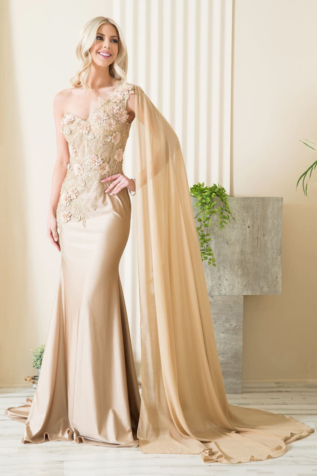 Amelia Champagne Prom Dresses