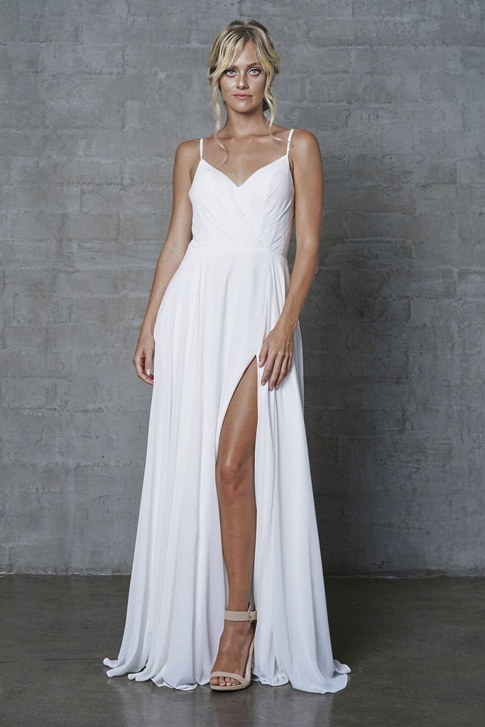 Simple Chiffon Bridesmaids Dress - LAA477 - White / 2
