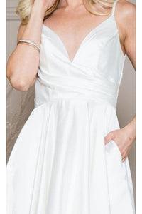Final Sale! Amelia Couture BZ013 Simple V-Neck Short Homecoming Dress